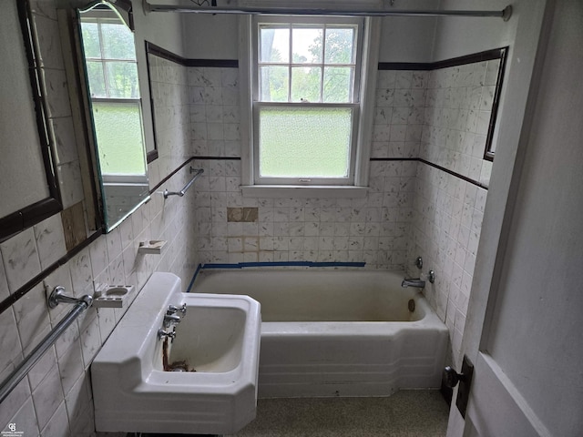 1675 Bauman Rd, Columbus, MI 48063 - bathroom with tile walls and a bath