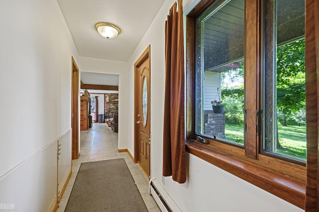 6499 Tubspring Rd, Almont, MI 48003 - hallway featuring light tile patterned floors