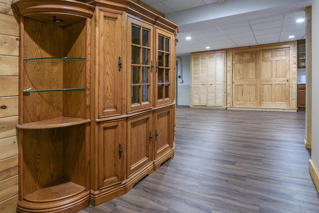 61801 Cetnor Ct, Washington, MI 48094 - interior space featuring a drop ceiling, wood finished floors, and recessed lighting