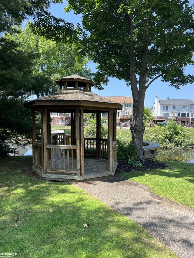 5320 Riverwalk Trl, Commerce Twp, MI 48382 - view of property's community featuring a gazebo and a lawn
