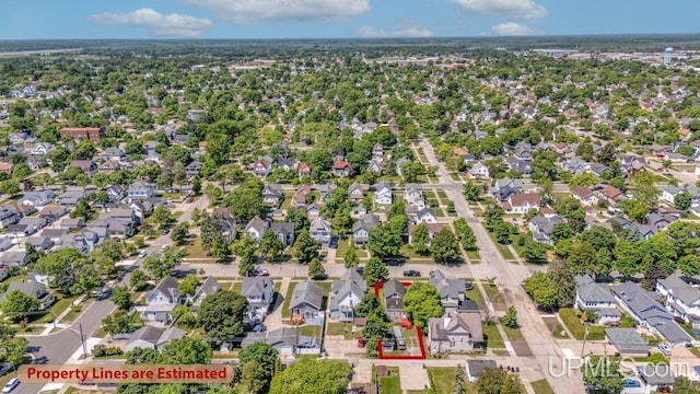 605 S 9th St, Escanaba, MI 49829 - aerial view of property and surrounding area with nearby suburban area