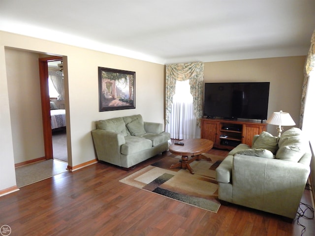 8508 Darlene St, Warren, MI 48093 - living room with wood finished floors and baseboards