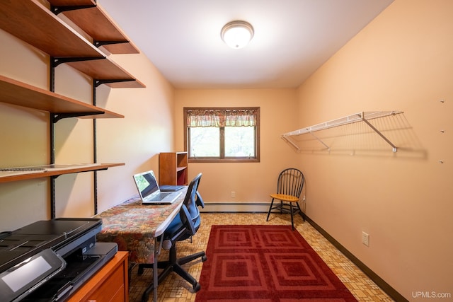 326 County Road Mp Rd, Negaunee, MI 49866 - office featuring baseboards and a baseboard heating unit