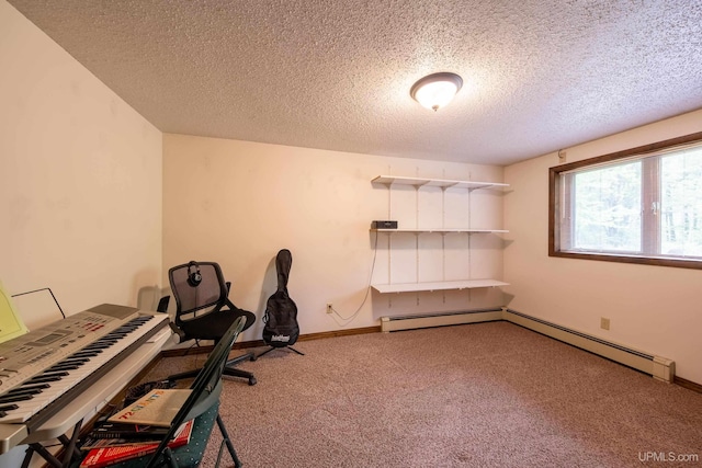 326 County Road Mp Rd, Negaunee, MI 49866 - carpeted home office with a textured ceiling and baseboards