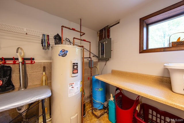 326 County Road Mp Rd, Negaunee, MI 49866 - utility room with electric water heater and electric panel