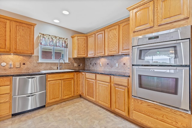 104 Marell St, East China, MI 48054 - kitchen with appliances with stainless steel finishes, recessed lighting, and backsplash