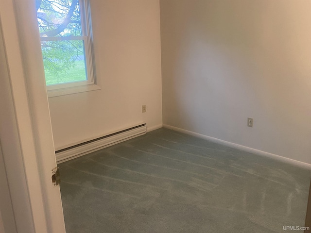 26121 S Calumet St, Laurium, MI 49913 - spare room featuring baseboard heating and dark carpet