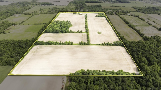 6410 Sheridan Line Rd, Croswell, MI 48422 - aerial view of sparsely populated area with property parcel outlined