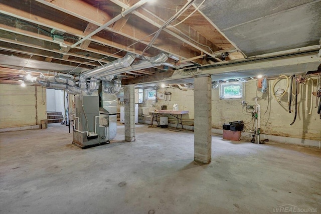 79050 Capac Rd, Armada, MI 48005 - below grade area with plenty of natural light, heating unit, and drainage system