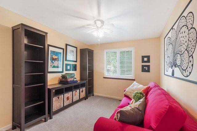 3667 Alderdale Dr, Sterling Heights, MI 48310 - living room featuring ceiling fan and carpet