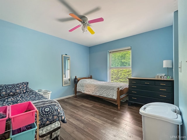 8302 W Burntwood P.15 Dr, Gladstone, MI 49837 - bedroom featuring hardwood / wood-style floors and ceiling fan