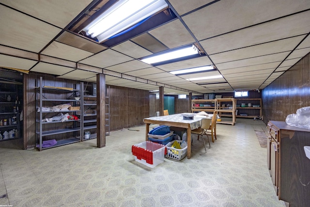 5350 Fieldcrest Dr, Shelby Twp, MI 48316 - finished below grade area featuring wood walls