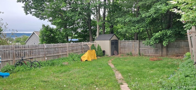 309 Fir St, Munising, MI 49862 - fenced backyard featuring a storage unit