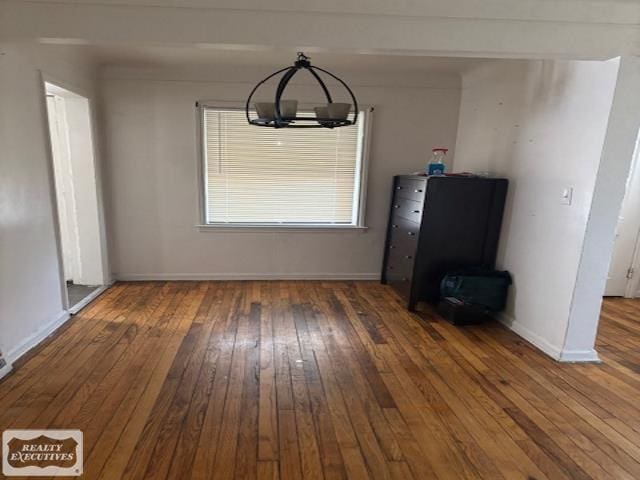 10530 Lakepointe St, Detroit, MI 48224 - unfurnished dining area with a chandelier and hardwood / wood-style flooring