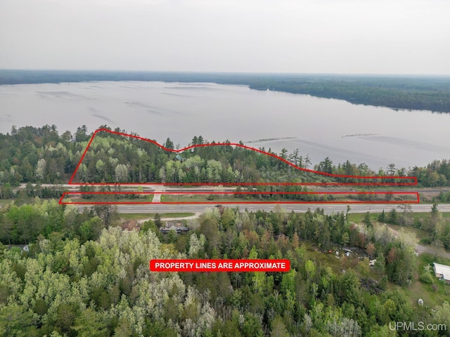 14038 24.5 Ln, Rapid River, MI 49878 - view of property location with a large body of water and property parcel outlined
