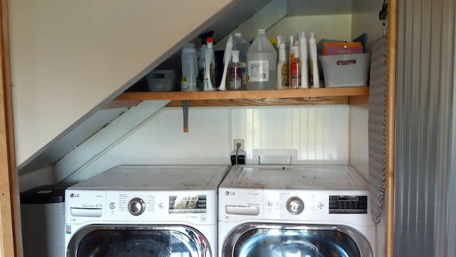 2849 Shaffer Rd, Beaverton, MI 48612 - washroom featuring separate washer and dryer