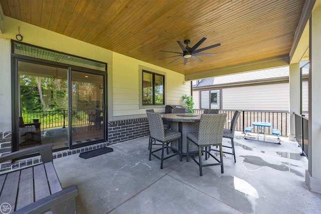 54877 Camden Ct, Shelby Twp, MI 48316 - view of patio featuring ceiling fan and outdoor dining area