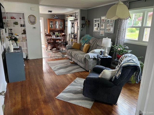 754 Duncan Ave, Ishpeming, MI 49849 - living area with wood-type flooring and ornamental molding