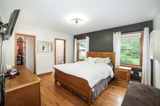 6242 N Geneva Rd, Coleman, MI 48618 - bedroom featuring light wood-style flooring, multiple windows, and a closet