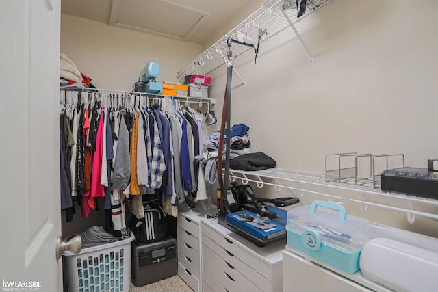 56798 Winding Creek Dr, Macomb, MI 48042 - walk in closet featuring attic access