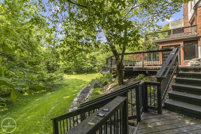 35727 Elm St, Wayne, MI 48184 - deck with a lawn and stairway