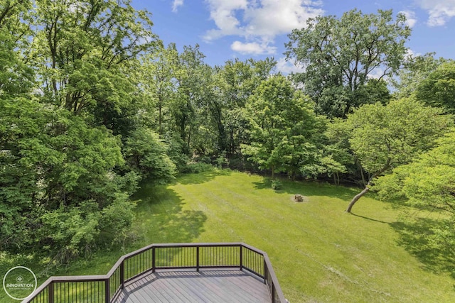 35727 Elm St, Wayne, MI 48184 - view of green lawn with a deck
