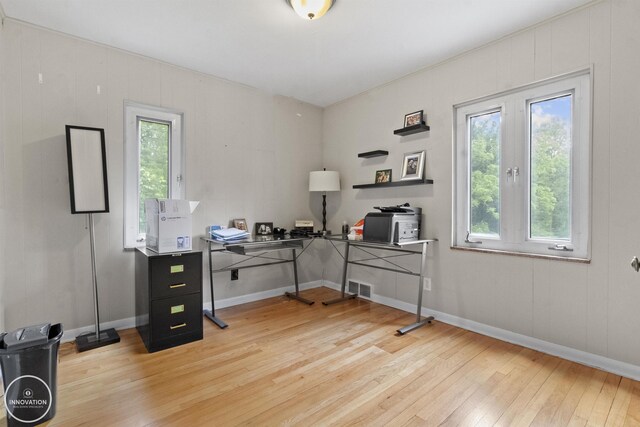 35727 Elm St, Wayne, MI 48184 - office area with light wood finished floors and healthy amount of natural light