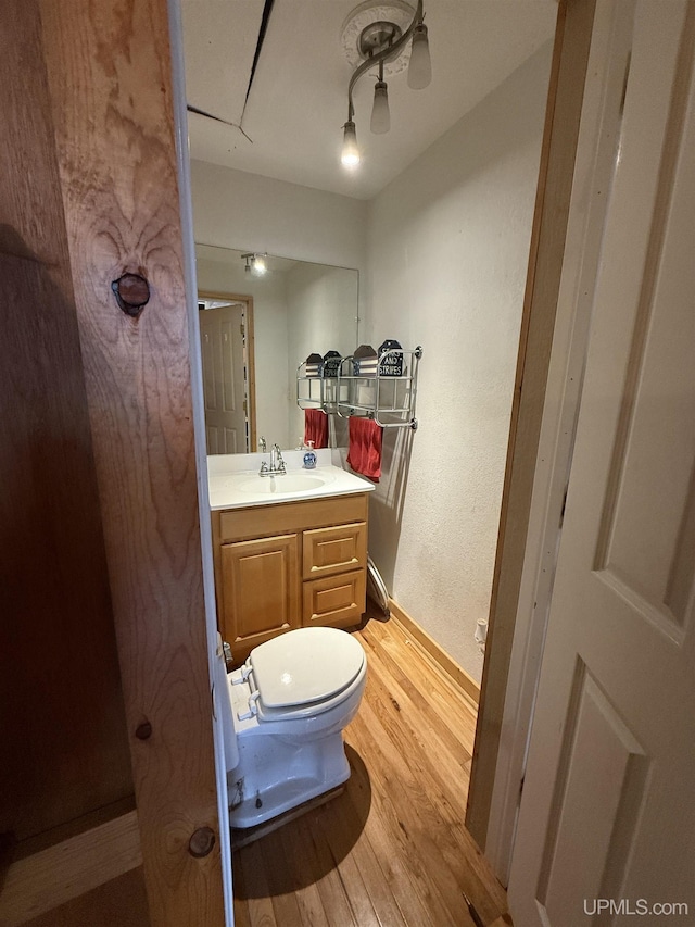 E2903 H44 Rd, Traunik, MI 49891 - bathroom featuring wood finished floors and vanity