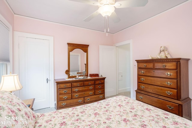1258-1260 Lakepointe St, Grosse Pointe, MI 48230 - carpeted bedroom featuring a ceiling fan