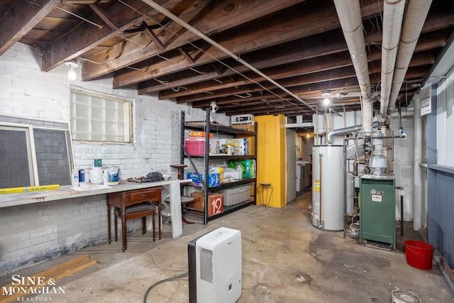 1258-1260 Lakepointe St, Grosse Pointe, MI 48230 - unfinished below grade area with gas water heater, a workshop area, and a heating unit