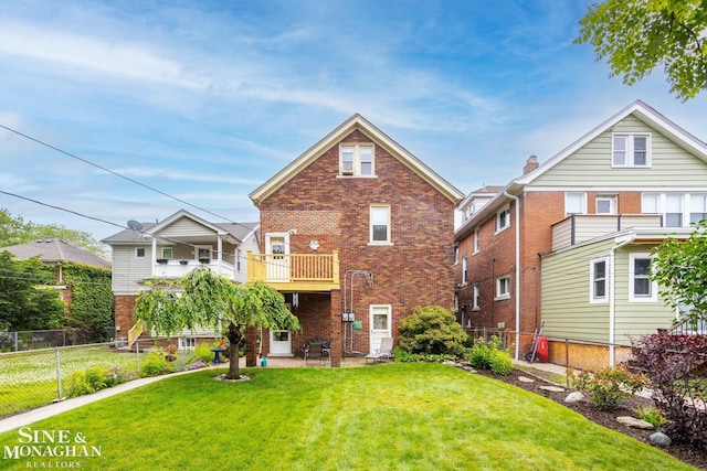 1258-1260 Lakepointe St, Grosse Pointe, MI 48230 - rear view of house with brick siding, a balcony, and a patio