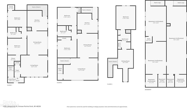 1258-1260 Lakepointe St, Grosse Pointe, MI 48230 - view of floor plan / room layout