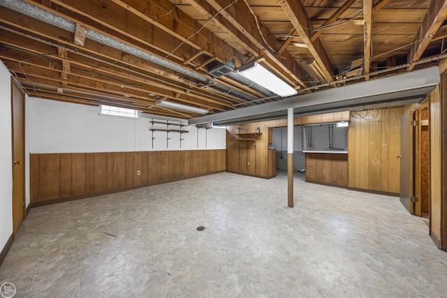 28368 Besmore Dr, Warren, MI 48093 - basement featuring wood walls
