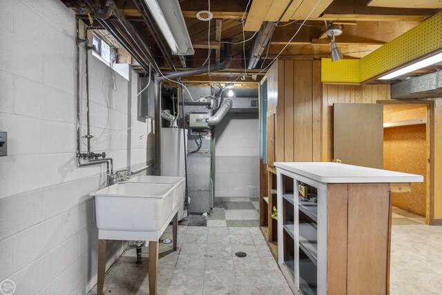 28368 Besmore Dr, Warren, MI 48093 - unfinished basement featuring gas water heater and a sink