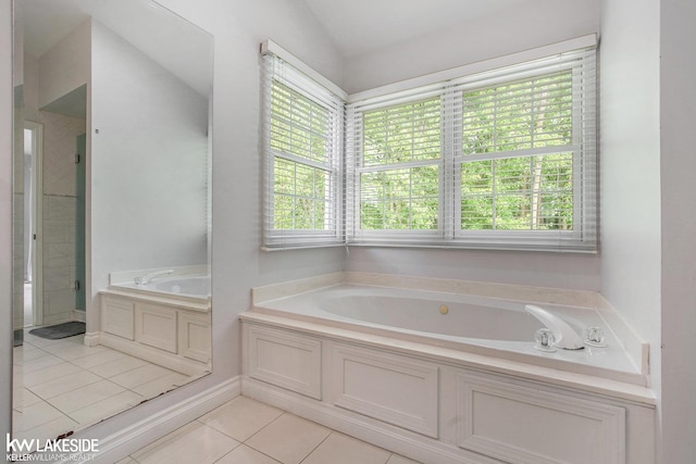 25986 Glenmoor St, Novi, MI 48374 - bathroom featuring healthy amount of natural light, tile patterned flooring, and a bath