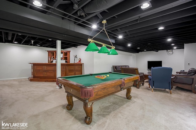 25986 Glenmoor St, Novi, MI 48374 - playroom featuring bar, carpet floors, and pool table