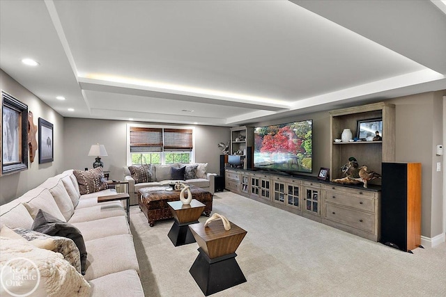 2940 Buell Rd, Oakland Twp, MI 48363 - living area featuring light colored carpet and a raised ceiling