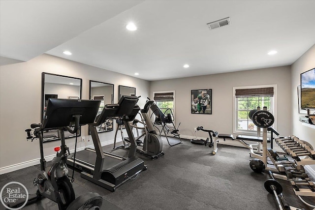 2940 Buell Rd, Oakland Twp, MI 48363 - gym with recessed lighting and plenty of natural light