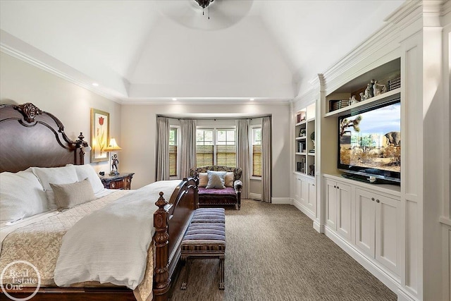 2940 Buell Rd, Oakland Twp, MI 48363 - carpeted bedroom with vaulted ceiling and crown molding