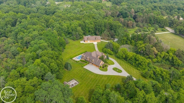 2940 Buell Rd, Oakland Twp, MI 48363 - aerial view of a heavily wooded area