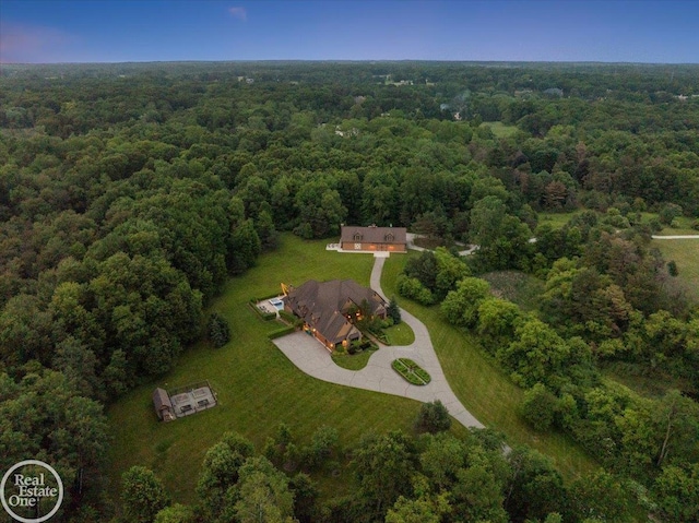 2940 Buell Rd, Oakland Twp, MI 48363 - aerial overview of property's location with a forest