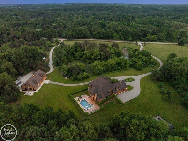 2940 Buell Rd, Oakland Twp, MI 48363 - aerial view of property's location with a forest