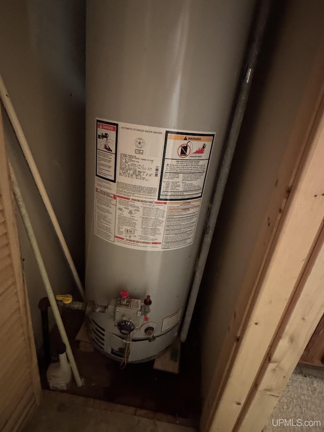 E8310 County Road 440th Hwy, Wetmore, MI 49895 - utility room featuring gas water heater
