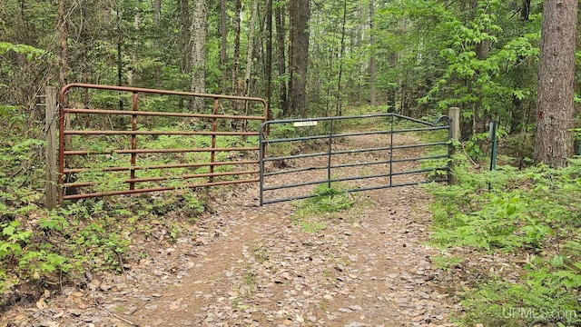 E8310 County Road 440th Hwy, Wetmore, MI 49895 - gate featuring a forest view
