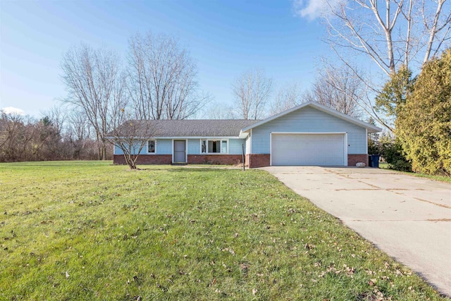3833 Hermansau Rd, Saginaw, MI 48603 - single story home featuring brick siding, a garage, driveway, and a front lawn
