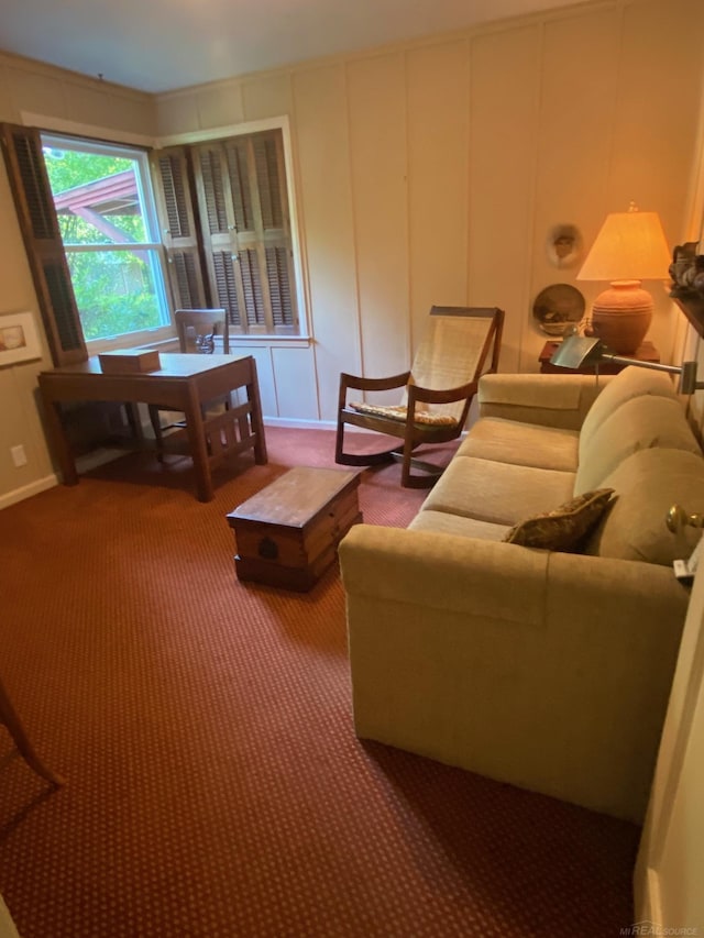 1782 Hollywood St, Grosse Pointe Woods, MI 48236 - living room with a decorative wall and carpet floors