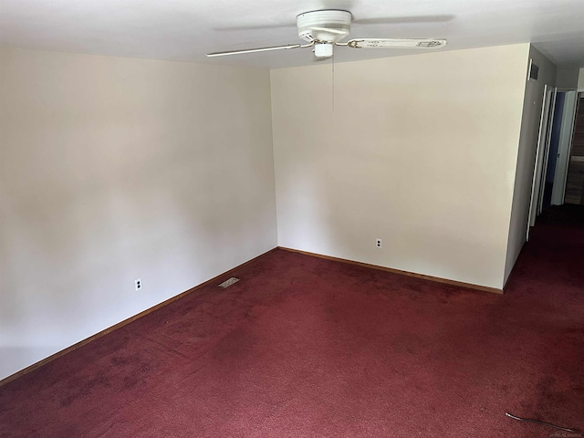 23072 Rein Ave, Eastpointe, MI 48021 - unfurnished room featuring ceiling fan and dark carpet