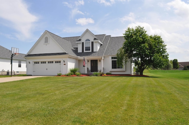 9180 Woodridge Dr, Davison, MI 48423 - view of front of house with a front yard, concrete driveway, roof with shingles, and an attached garage
