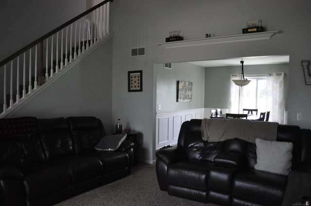 9180 Woodridge Dr, Davison, MI 48423 - carpeted living room with stairs