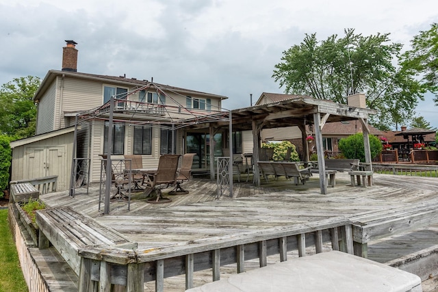 38114 Huron Pointe Dr, Harrison Twp, MI 48045 - deck with outdoor dining area